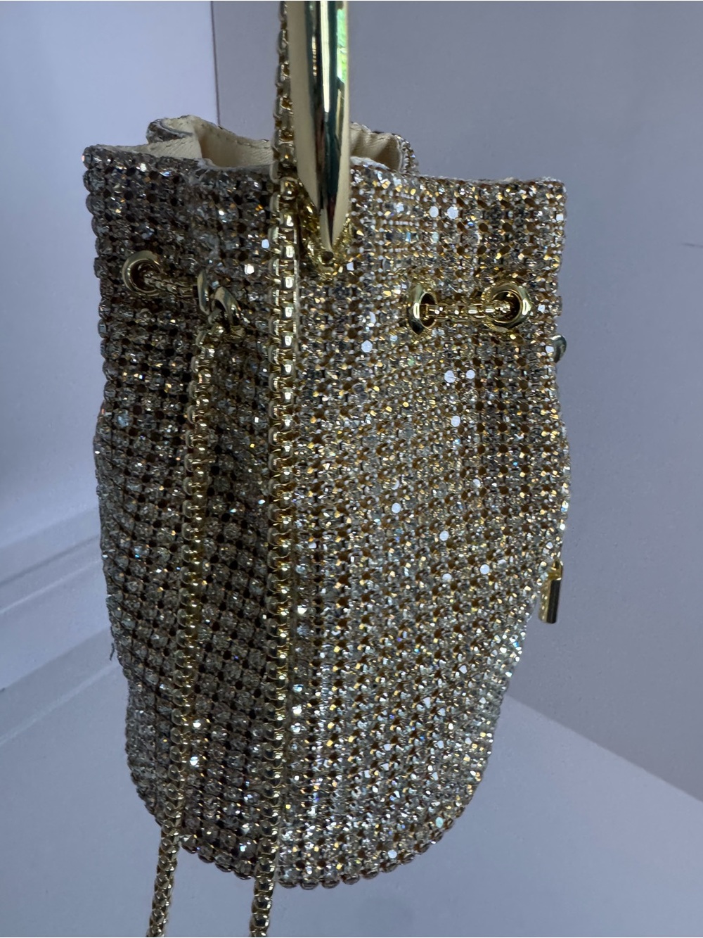 #387 Madison West Zafira Rhinestone Two-Way Bucket Evening Bag - Picture 8 of 15